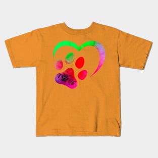 Heart paw dog icon. Kids T-Shirt